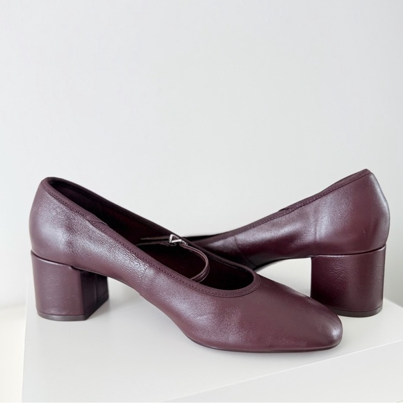 ZARA Burgundy Mary Jane Block Heel Pumps EU 39/ US 8-8.5 - Picture 5 of 11